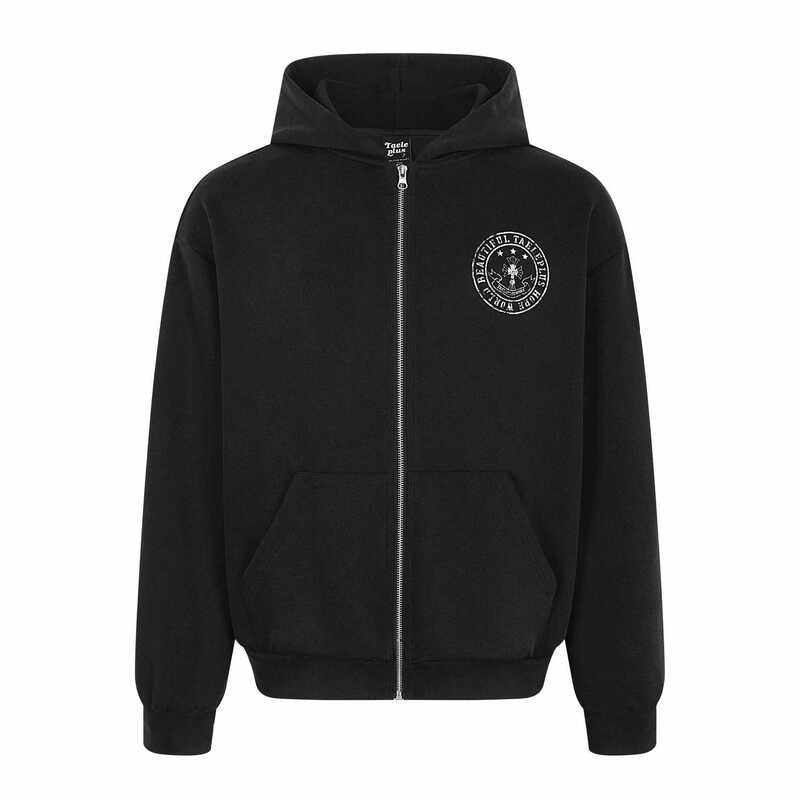 KAIZ 2026 Autumn New American Style Washed Stone Red Tongue Distressed Print Hooded Zipper Sweatshirt KAIZ 2026 Autumn New American Style Washed Stone Red Tongue Distressed Print Hooded Zipper Sweatshirt