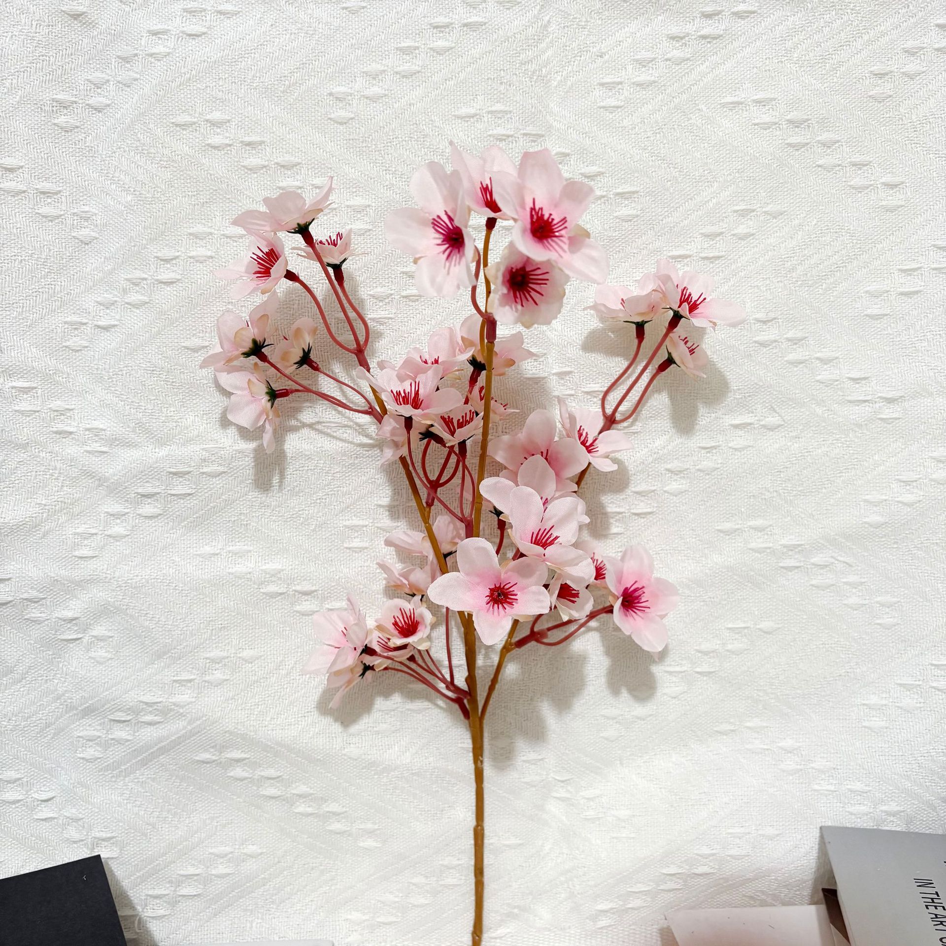 40cm Artificial Peach Blossom Artificial Short Branch Silk Flower Spring Wedding Decoration Home Decoration Artificial Flower Artificial Peach Blossom Wholesale