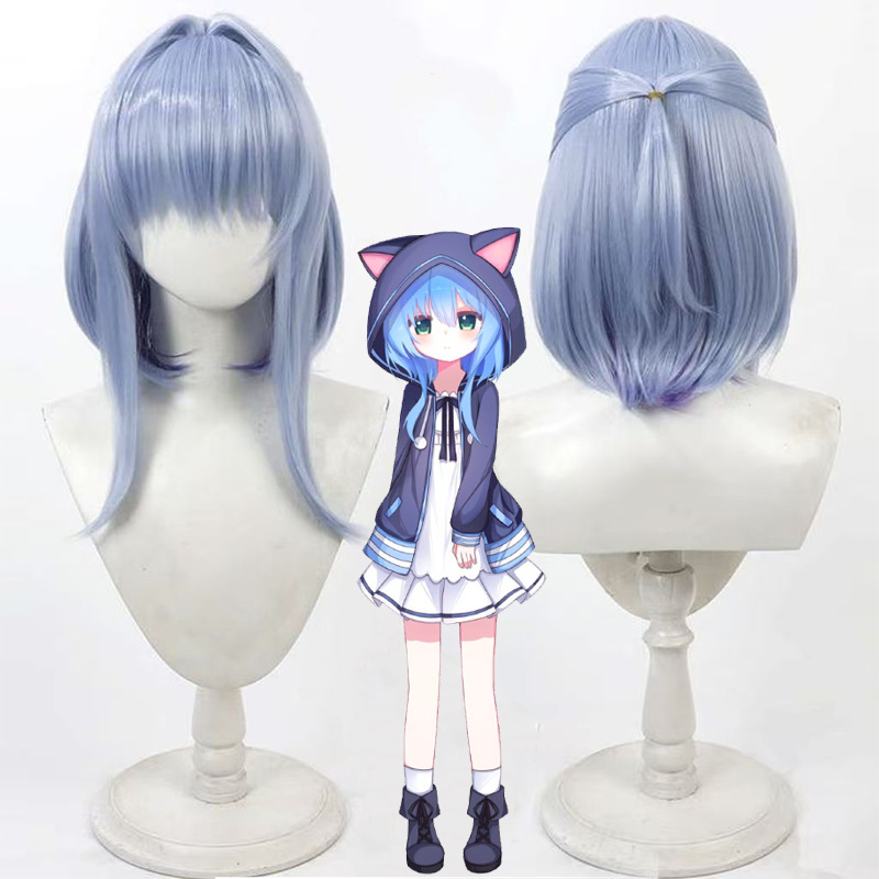 Anime New Regular Release Creative Nishikigi Miku Cos Wig with Realistic Scalp, Dual-Color Style Inside and Outside
