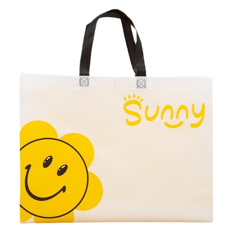 Bolsa no tejida linda de dibujos animados en stock centro comercial tienda de ropa para niños bolsa no tejida con logotipo regalo de compras