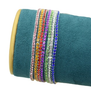2mm cross-border European and American multi-color rhinestone stretch bracelet shiny simple bracelet jewelry women's small diamond SL-1003
