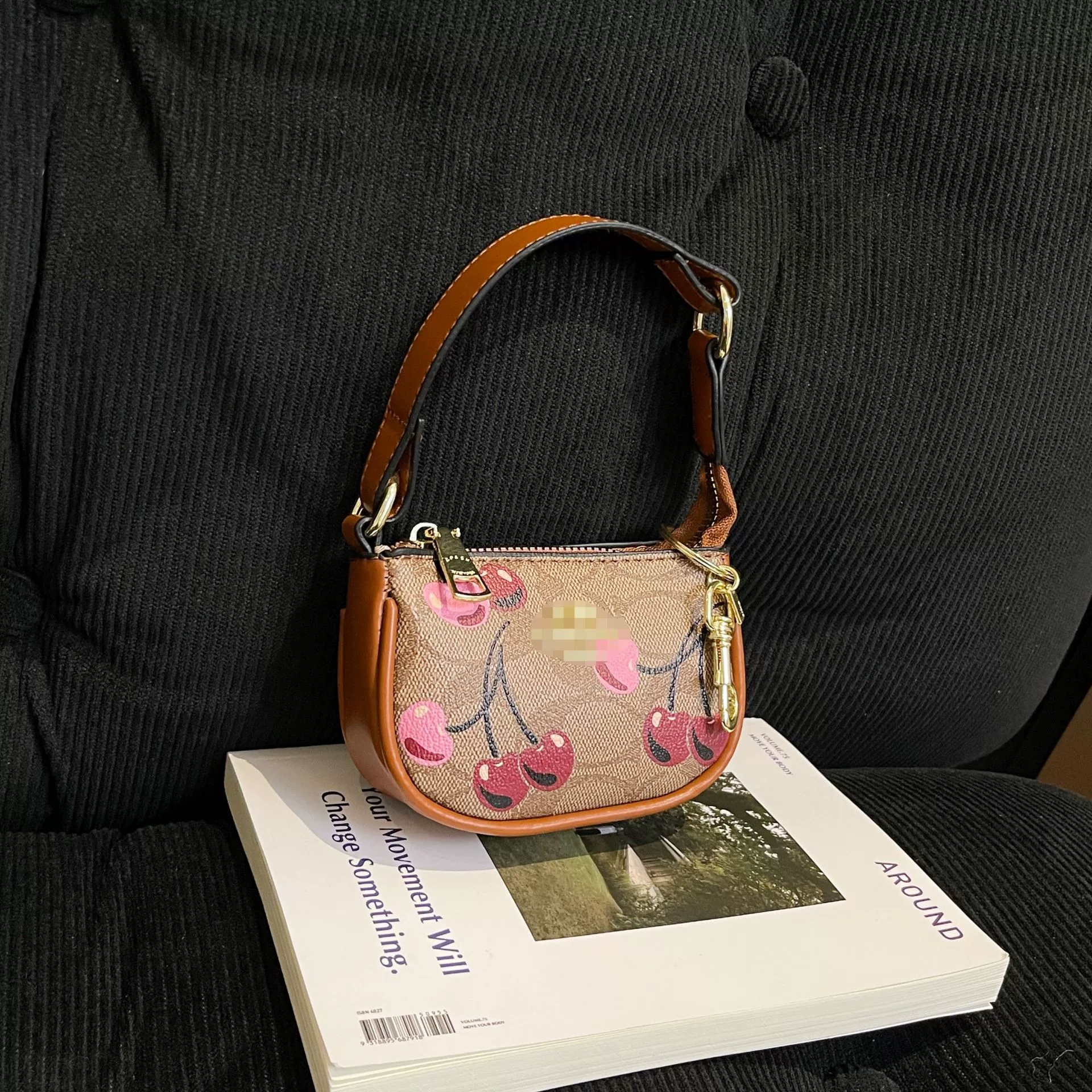 Bag, design keychain, cute wallet, European style