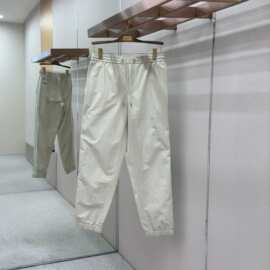 正确版本高品质蒙家条纹饰边束脚速干裤休闲束脚裤微弹中腰休闲裤