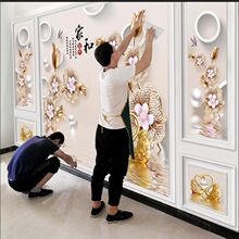 8d影视墙纸新中式电视背景墙壁纸壁画电视墙客厅简约现代墙布