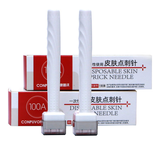 Compvo Disposable Sterile Skin Point Puncture Needle Stamp Scalp Stamp Microneedle Roller Needle Size