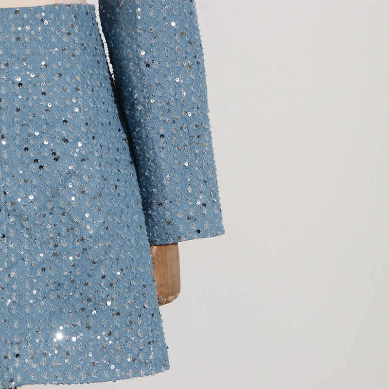 Women's Clothing Elegant Women's Dress With Pearl Embellishments & High Waist Design - Fashionable Long Sleeve A-Line Mini Dress For Summer​_voghion.com