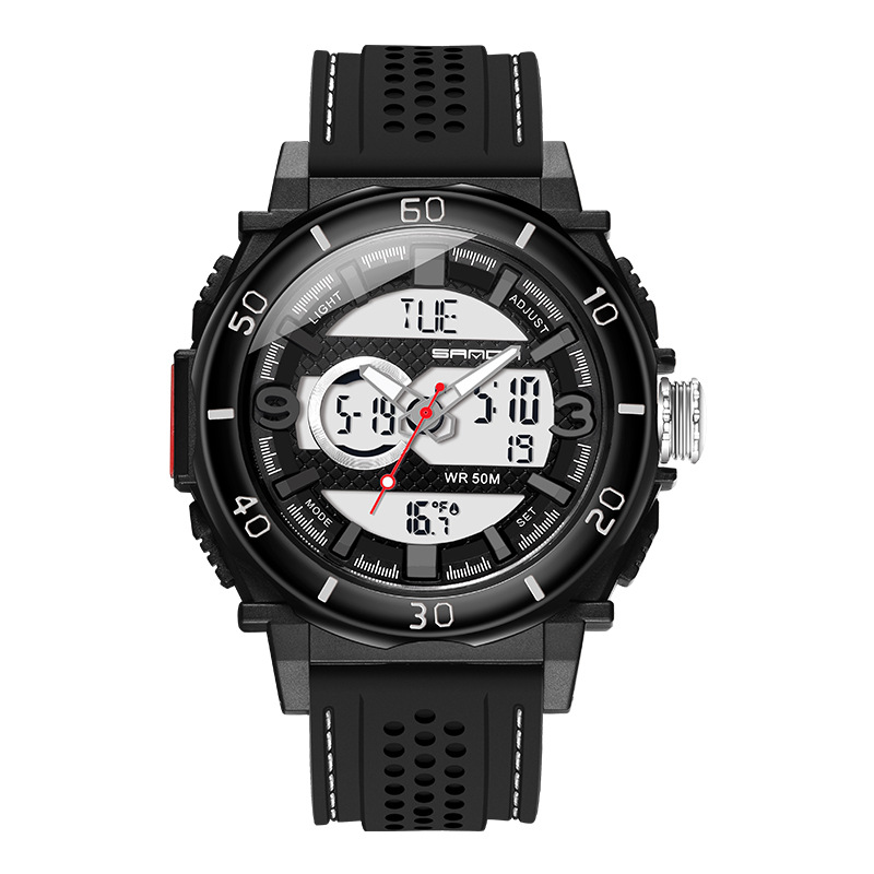 SANDA deportes de moda multifunción reloj electrónico Pantalla de temperatura al aire libre luminoso reloj impermeable de los hombres 760