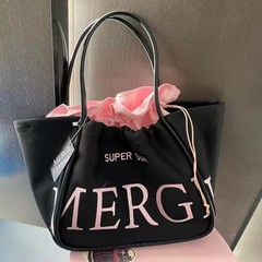 泰国Merge 牛仔大容量托特包2025新款字母时尚百搭手提腋下单肩包