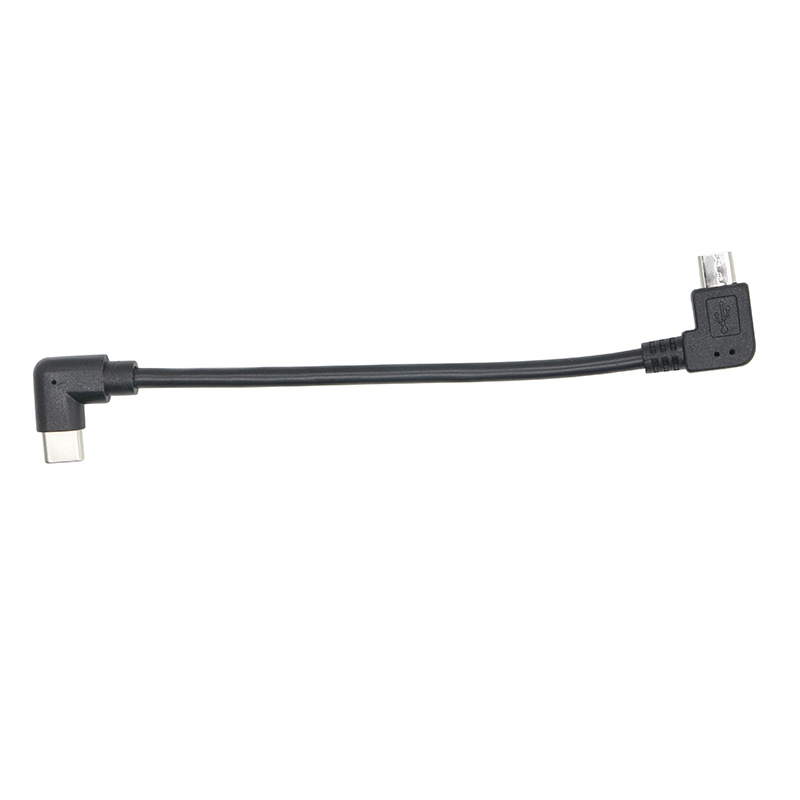 定制USB Micro转TYPE C OTG电源线  双弯头连接数据线 充电宝短线