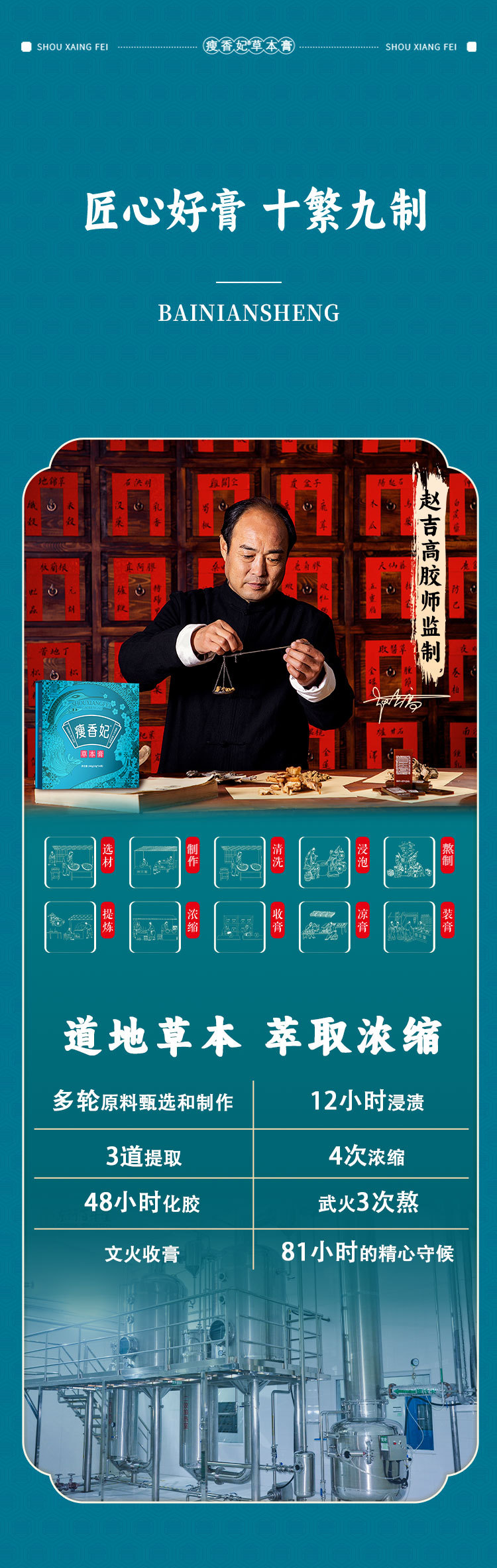 Shou Xiang Fei Herbal Paste (Cassia Seed & Lotus Leaf) — Intangible Heritage Herbal Gao Zi, 240g Gift Box quality and texture