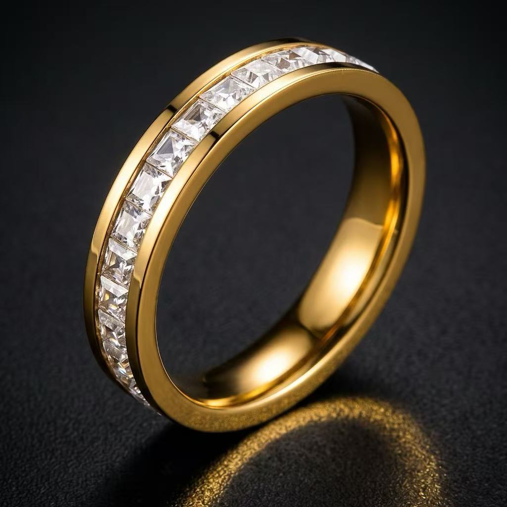 Anillo de acero inoxidable, nicho femenino, lujo ligero de alta gama, sin decoloración, oro rosa, diseño de gypsophila, joyería femenina