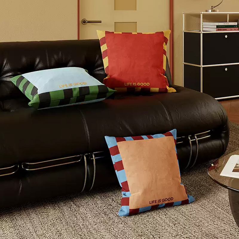Retro American Simple Living Room Sofa Back Cushion Home Bedroom Room Bedside Waist Pillow Home Furnishings Pillow Cover