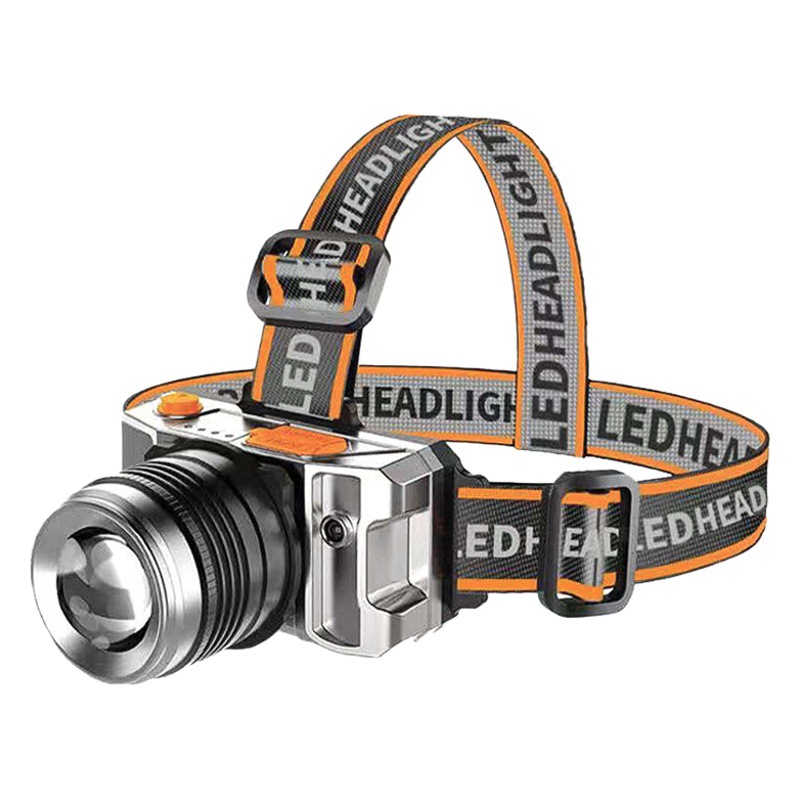Outdoor Headlights Strong Light long-range USB Charging Zoom Headlights LED Head-mounted Tri-color Dimming Night Fishing Induction Headlights