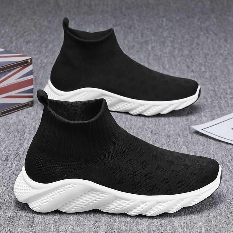 Gran tamaño de verano transpirable de alto impacto zapatos de tejido volador para hombre 2025 nuevo running soft-sole casual mesh zapatos de moda