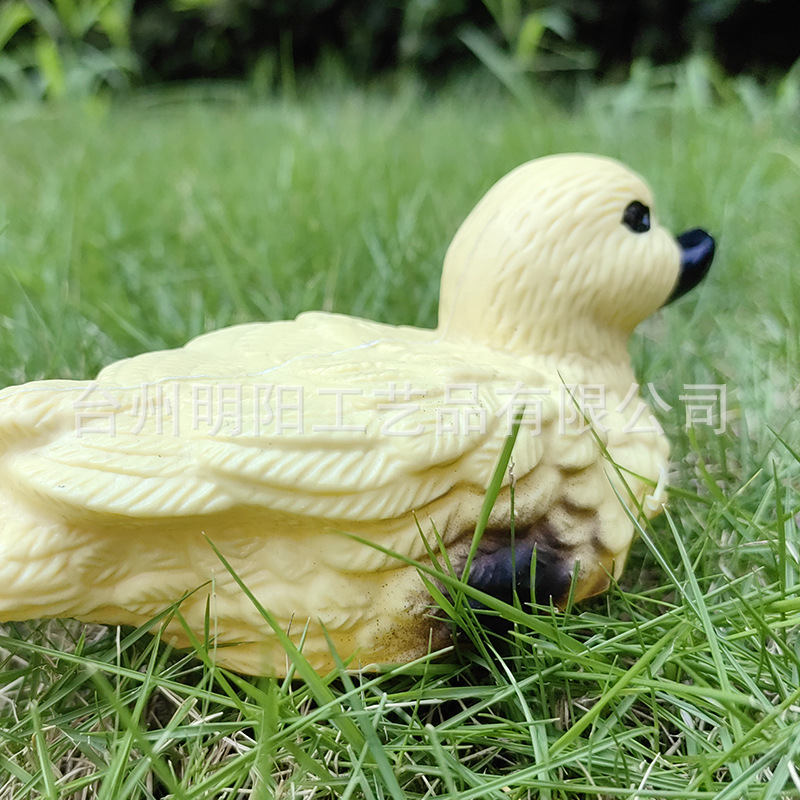 园林仿真小黄鸭摆件跨境户外打猎诱饵动物模型防水防潮吹塑工艺品|undefined