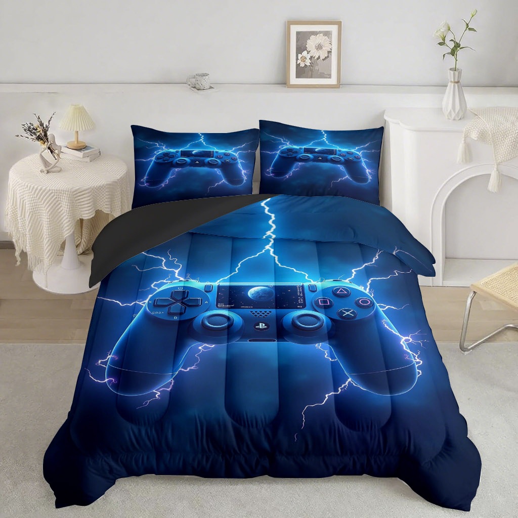 TEMU / JIT transfronterizo avanzado mango de juego 3D impresión digital 180gms colcha colchón conjunto de dibujo se puede ajustar