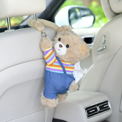 Car Armrest Box, Paper Box, Car tissue box/set - bear-tissue-rainbow-clothes