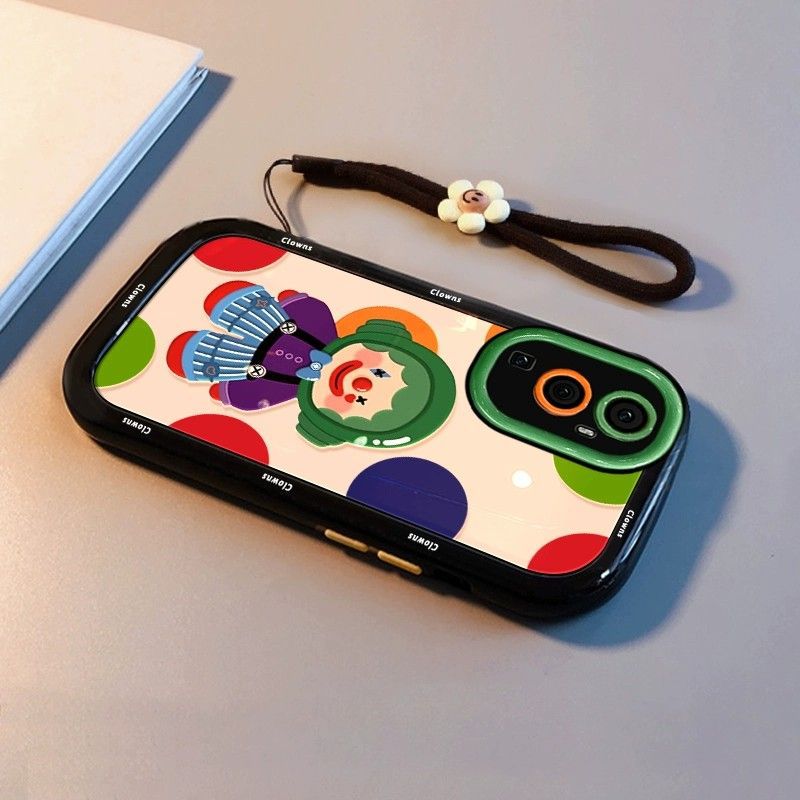 Cream Shell Earphone Clown Suitable for Opporeno10Pro Mobile Phone Case Reno9 Protective Cover New Anti-Fall