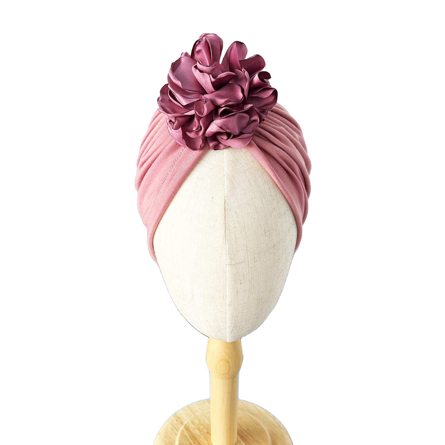 Cappello musulmano Fiore bandana moda copricapo decorazione colore solido cappello elastico cappello chignon donne tutti abbinati_voghion.com