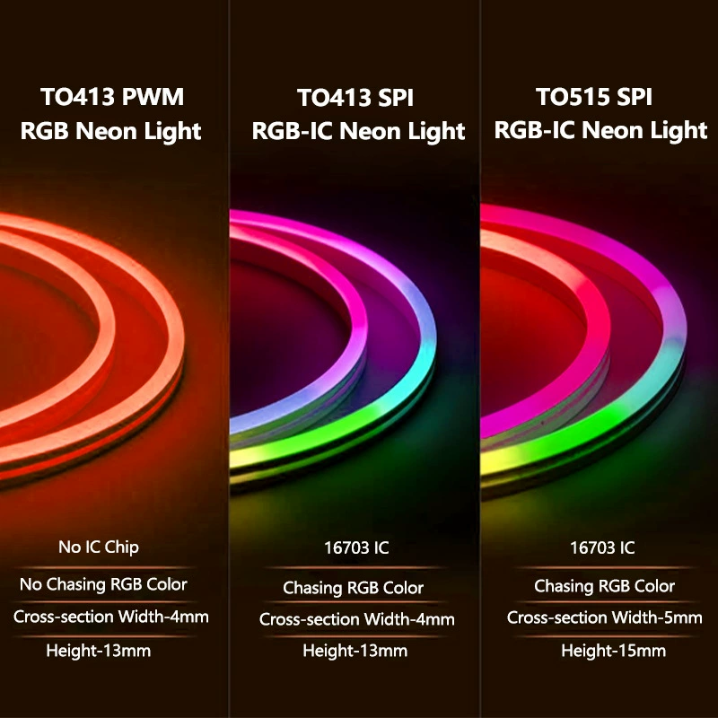 Неон-огни на основе светодиодной ленты Bluetooth RGB/RGBIC силиконовая, голосовое управление, варианты от 5 до 40 м