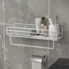 White strip rack - 1 piece - 1 double buckle sticker - 1 towel bar