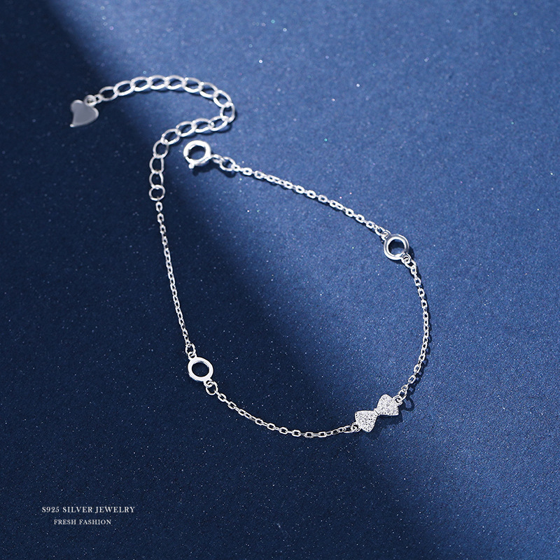 Silver Bow Bracelet For Women Elegant Sterling Silver Accessory_voghion.com