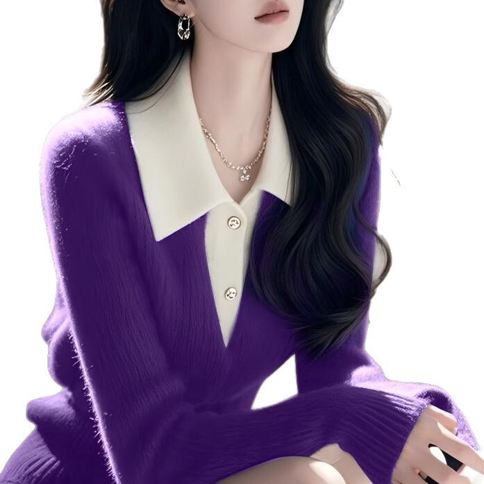 2025早春秋新款针织假两件毛衣女高级感短款小个子修身打底衫上衣|undefined