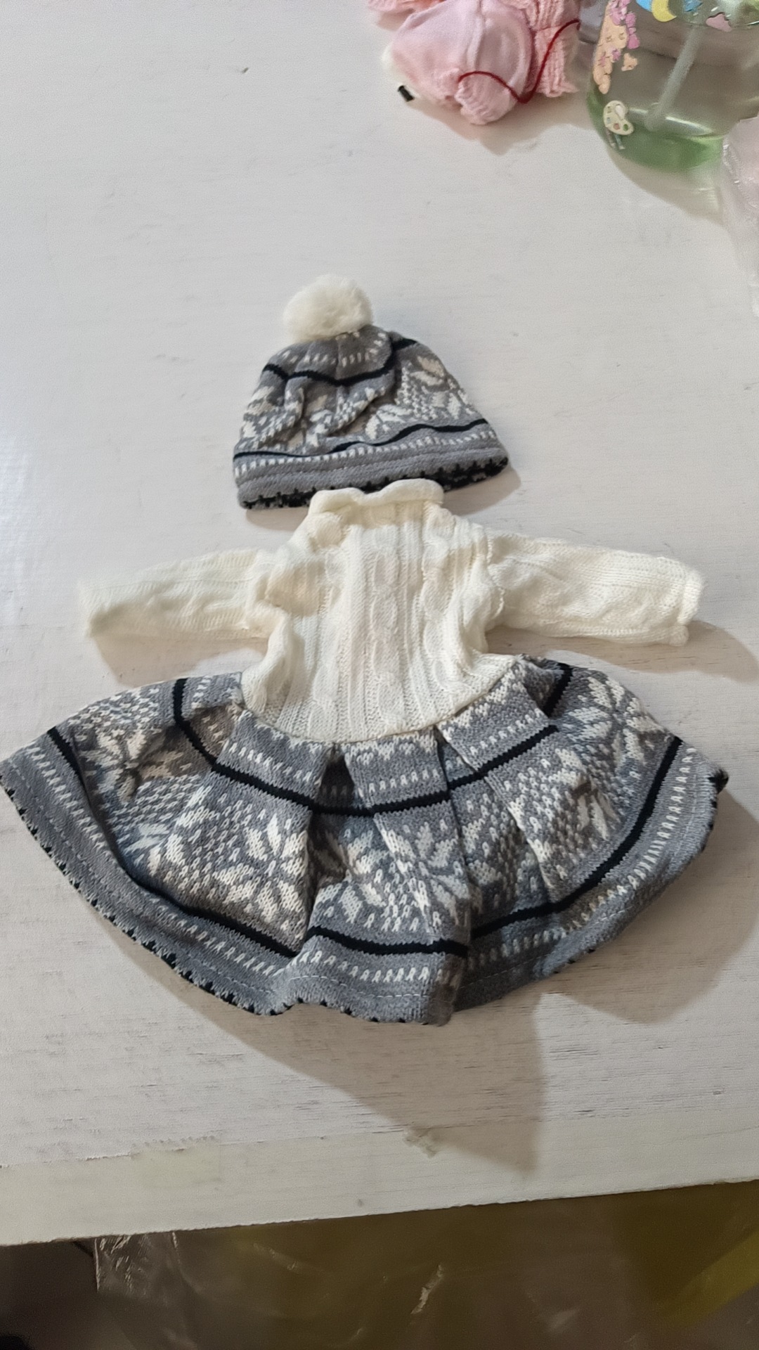 18 pulgadas muñeca americana accesorios suéter falda + sombrero traje 43cm xafu muñeca suéter de invierno traje al por mayor