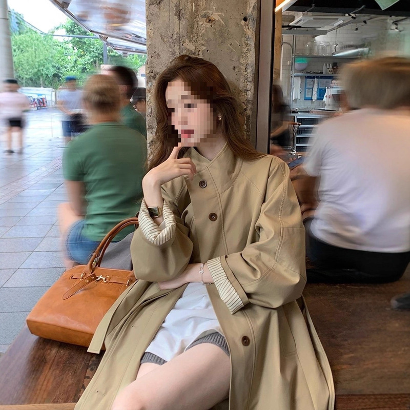 都市浪漫~英伦风垂感宽松显瘦风衣外套女小个子休闲大衣|undefined