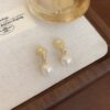 6 # Crystal pearl pendant ear clip