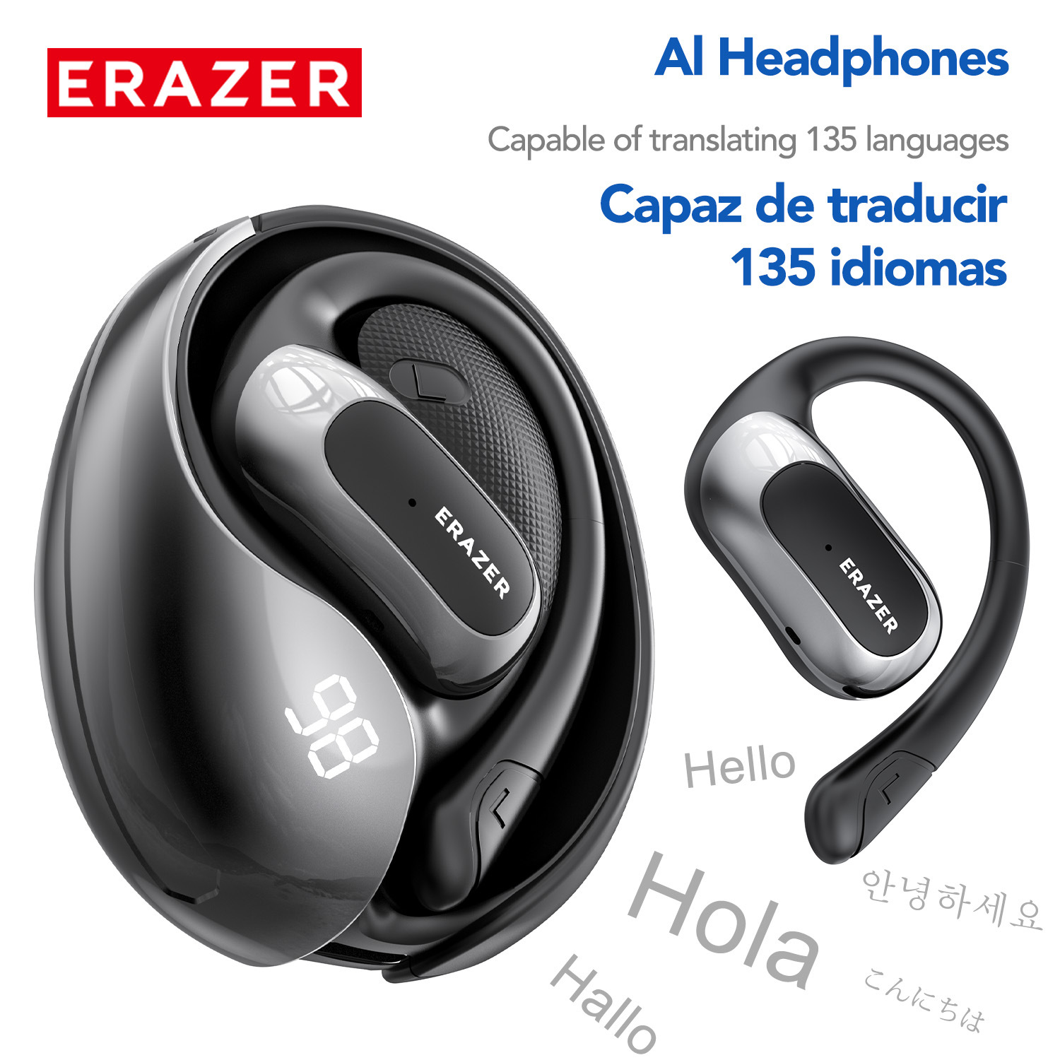 Powerful X5 Bluetooth Headphones with Ai Translation Function, Open-Ear Design, Hifi Sound Quality, Outdoor Sports Headphones