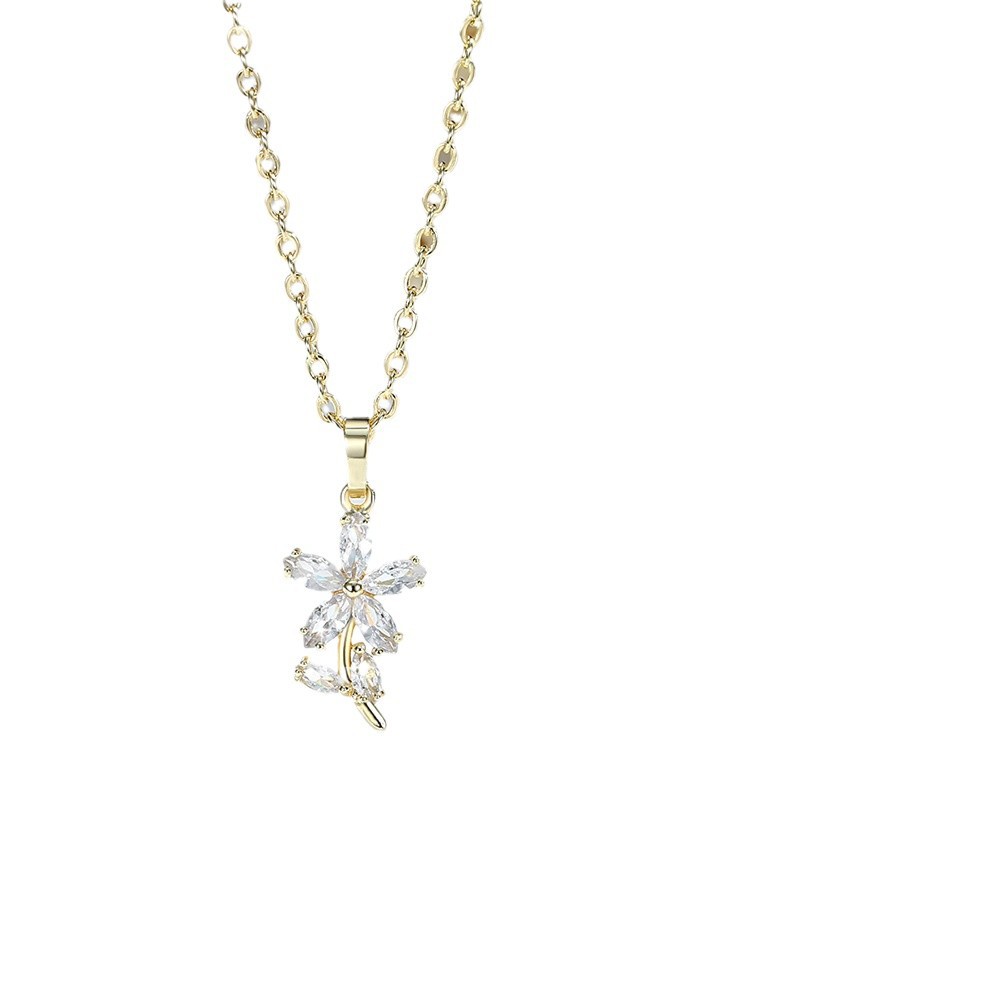 Amazon venta transfronteriza colgante floral collar pendientes conjunto de joyas de oro 14K joyas exquisitas al por mayor