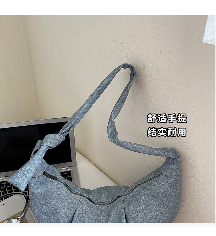 Niche design denim bag for women 2025, large capacity, casual and versatile, single-shoulder crossbody dumpling bag, fashionable underarm bag Application Scenario