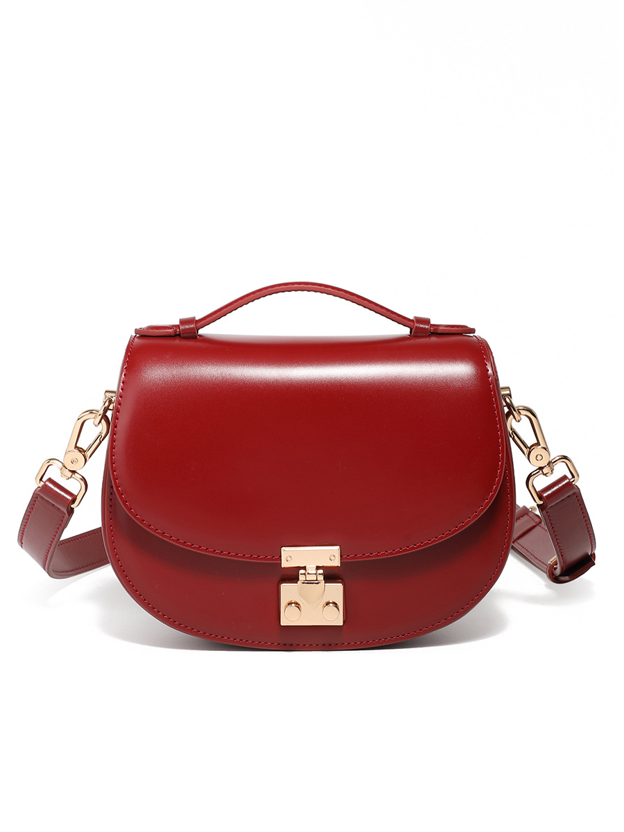 2026 New Half-Moon Genuine Leather Bag Versatile Textured Shoulder Bag Crescent Bag Handheld Saddle Bag For Women - Thumbnail 8