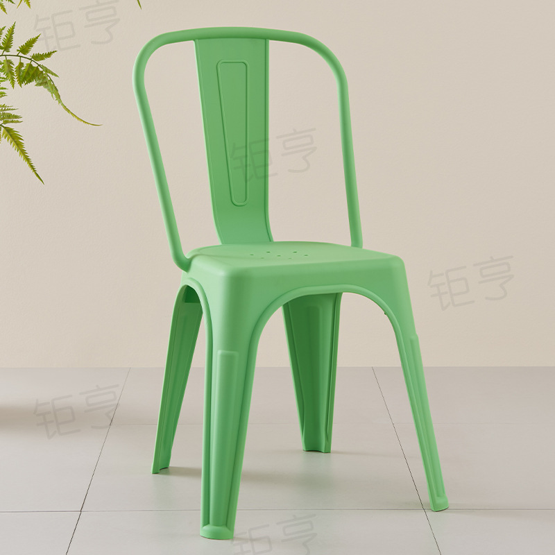 Silla de respaldo de plástico moderna y minimalista Nórdica ins estilo al aire libre restaurante silla de comedor hotel negociación de negocios silla café