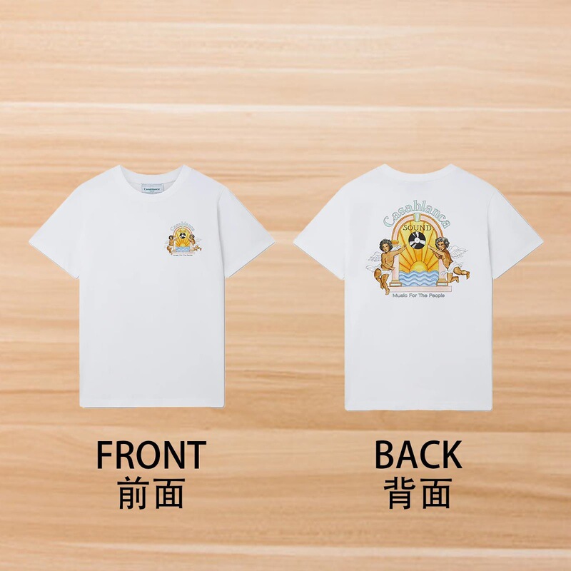カサブランカ カサブランカ 半袖 ヘビーウェイト 260g アメリカのトレンド ブランド ニッチ ルーズ ハイストリート Tシャツ|undefined
