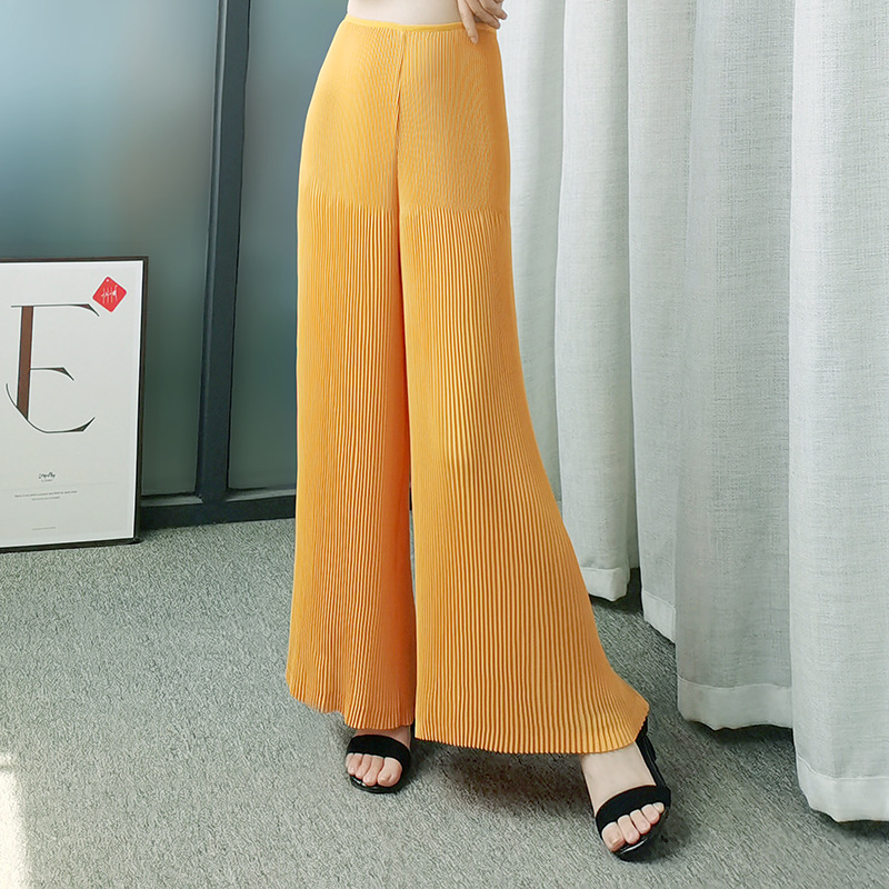 Pantalones anchos Miyake plisados K016 [en stock] de primavera/verano 2025, pantalones holgados de mujer, estilo drapeado, moda de alta gama.
