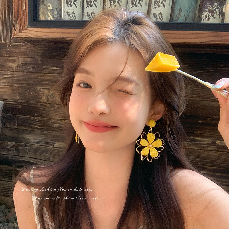 Yellow earrings