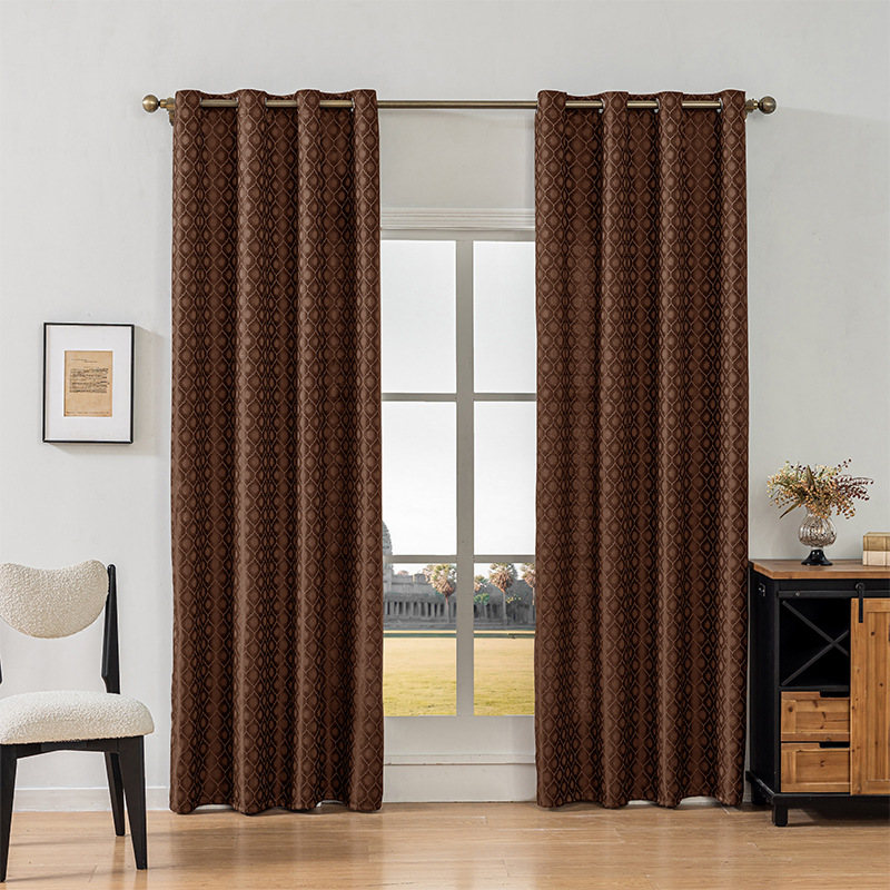 Amazon transfronterizo Shaoxing productos terminados cortinas jacquard opacas sala de estar dormitorio perforado comercio exterior TEMU cortina opacas al por mayor