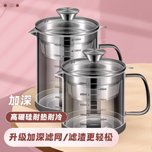 加厚高硼硅玻璃冷水壶多用途304不锈钢闷茶壶家用大容量泡茶壶