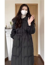 感冬季新款大码韩系厚外套黑色长款小香风保暖羽绒服女款