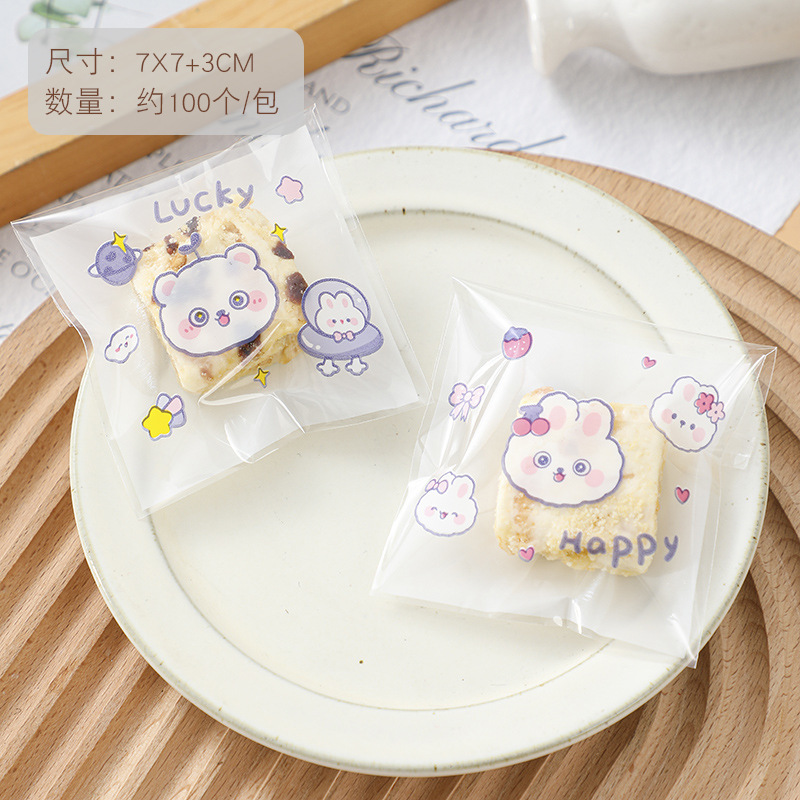 Frosted ins estilo copo de nieve bolsa de embalaje crujiente auto-sellado bolsa de galletas de arándano para hornear bolsa autoadhesiva independiente