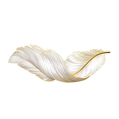 Feather living room decorative painting sofa background wall hanging painting high-end LED light bedroom bedside wall art entranceway light painting