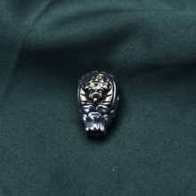 925纯银藏式佛珠藏银一体三通大日扎基拉姆手工DY文玩手串配饰