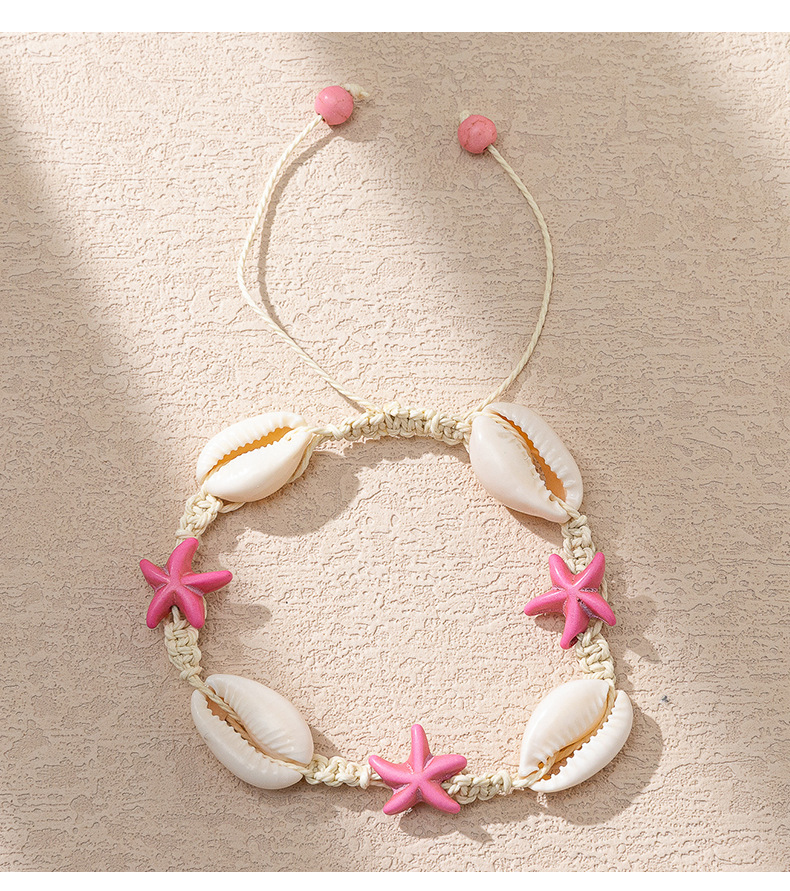 Vacaciones Estrella De Mar Cascarón Tejido De Punto Mujeres Pulsera Collar display picture 1