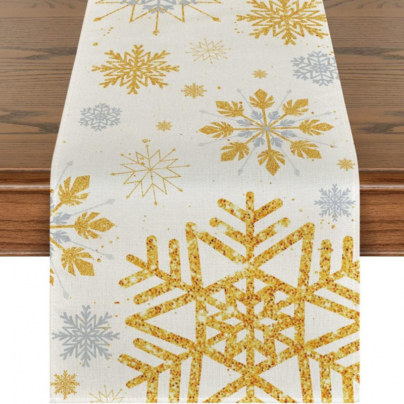 クロスボーダー Amazon クリスマスパーティー装飾テーブルフラグ雪だるまクリスマスツリーデザインホームキッチンプリントテーブルクロス|undefined
