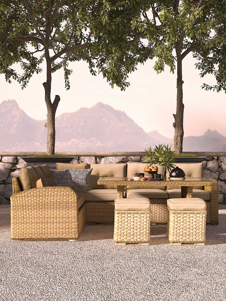 Outdoor furniture set for courtyard, garden, balcony: sofa, chairs with backrest, umbrella chairs, coffee table, 3-5 piece set