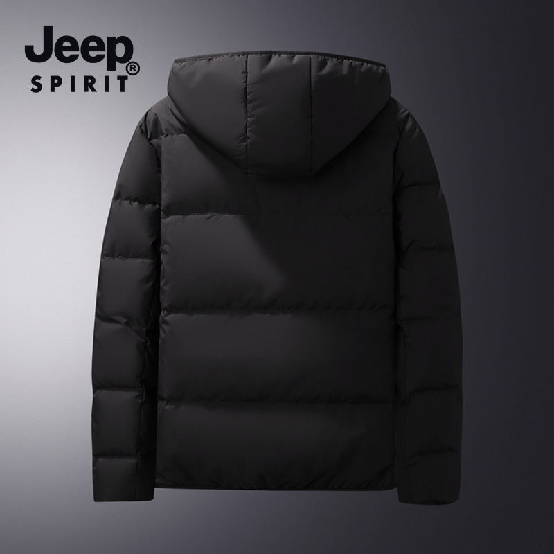 JEEP SPIRIT abajo chaqueta de los hombres de mediana longitud con capucha de los hombres chaqueta de invierno suelta talla grande ropa de invierno de los hombres