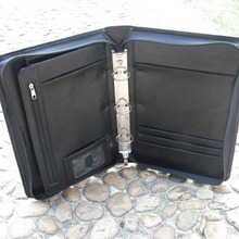 厂家供应真皮经理夹 拉链a4活页经理夹 商务赠品牛皮经理夹可定制