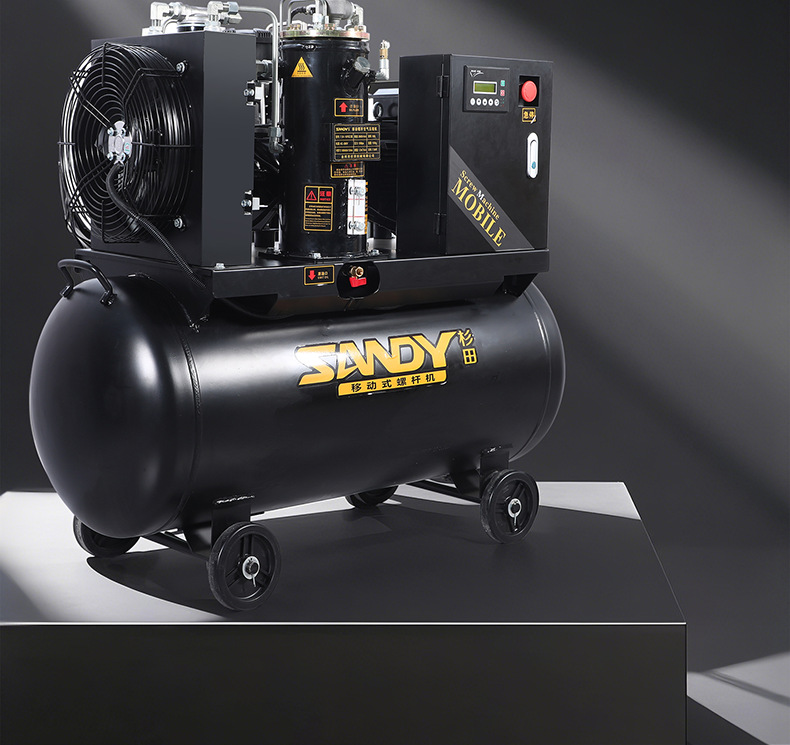 Mobile integrated screw air compressor electric small air pump air pick paint factory workshop